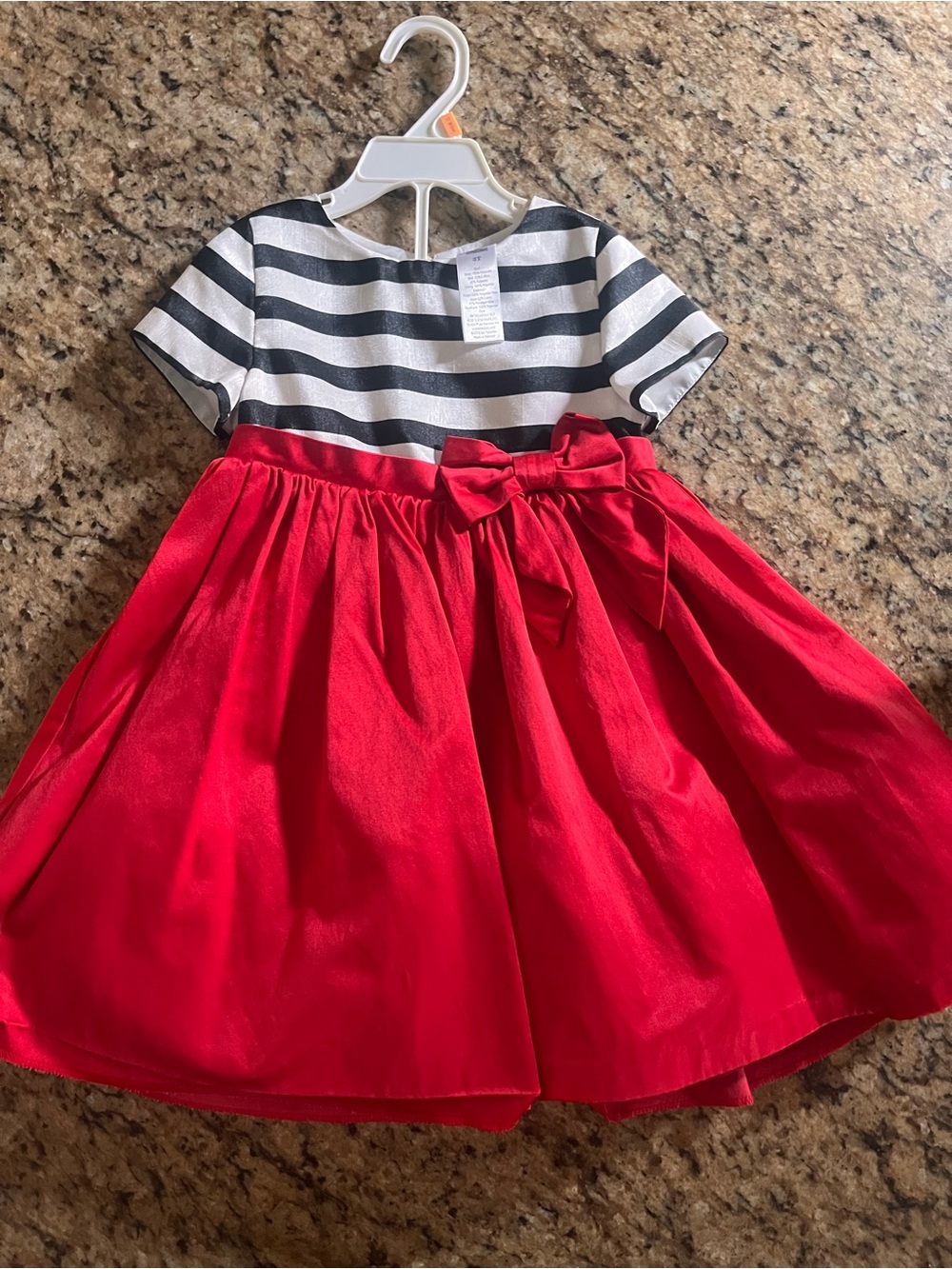Gymboree Red Skirt Dress with Black & White Striped Bodice